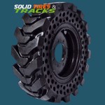 Set of 4 Solid Skid Steer Tires 10-16.5 - Heavy Duty
