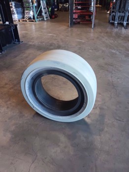 Set of 4,14-17.5 Solid Skid Steer Tire-Non Marking Gray Smooth