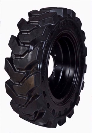Set of 4, 12x16.5 Telehandler Solid Tires with 6 bolt Rims
