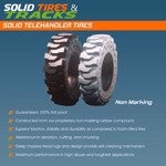 14.00-24 Solid Rubber Telehandler Tires with 10 Bolt Hole Rims